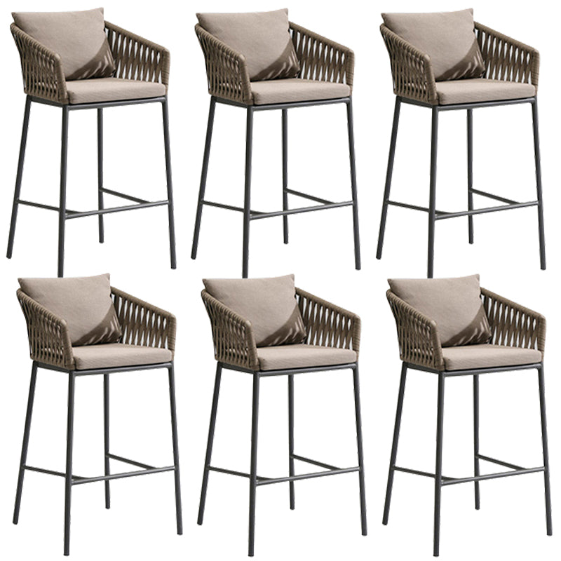 Indoor Living Room Bar Stool Upholstered Bar Stool with Footrest