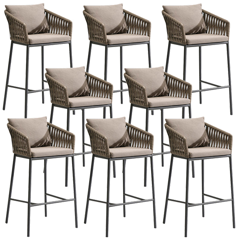 Indoor Living Room Bar Stool Upholstered Bar Stool with Footrest