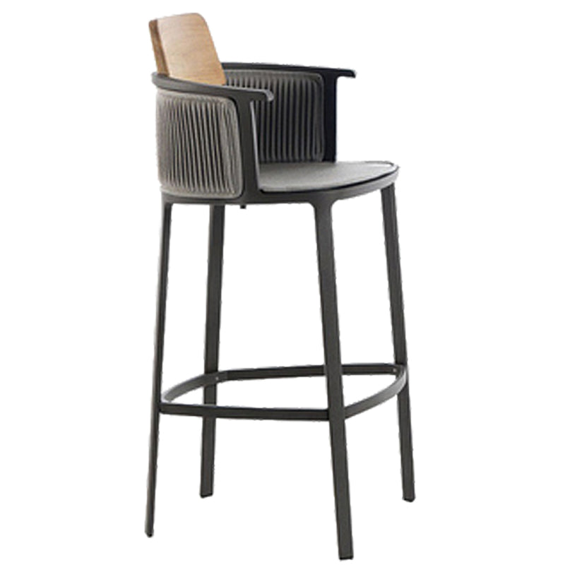Indoor Living Room Bar Stool Upholstered Bar Stool with Footrest