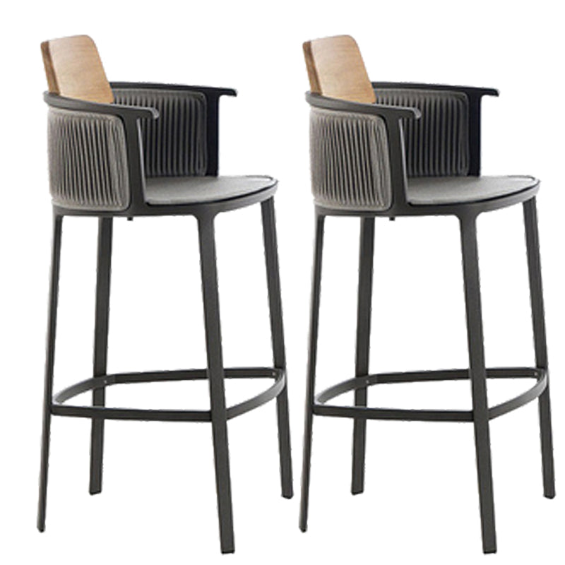 Indoor Living Room Bar Stool Upholstered Bar Stool with Footrest