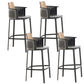 Indoor Living Room Bar Stool Upholstered Bar Stool with Footrest