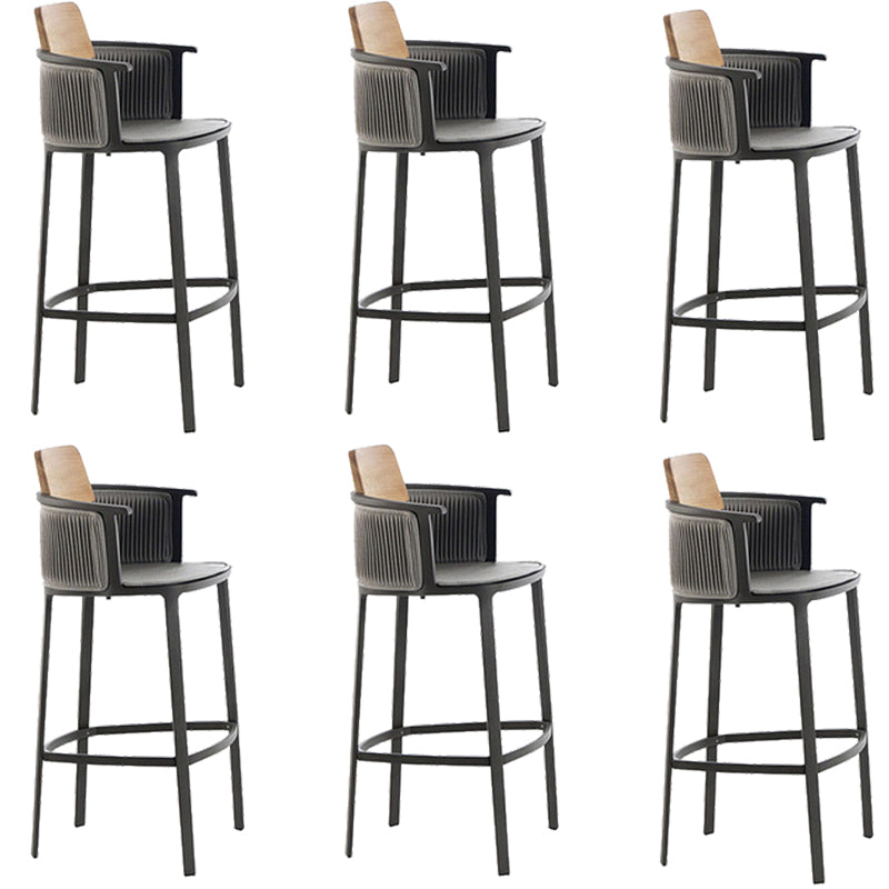 Indoor Living Room Bar Stool Upholstered Bar Stool with Footrest