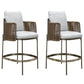 Indoor Living Room Bar Stool Upholstered Bar Stool with Footrest