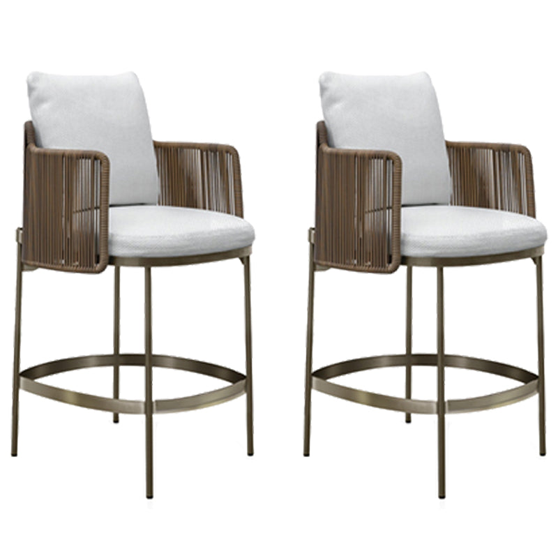 Indoor Living Room Bar Stool Upholstered Bar Stool with Footrest