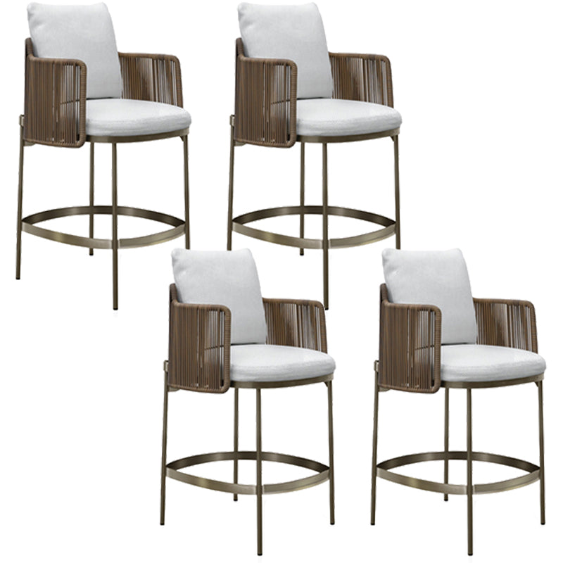 Indoor Living Room Bar Stool Upholstered Bar Stool with Footrest
