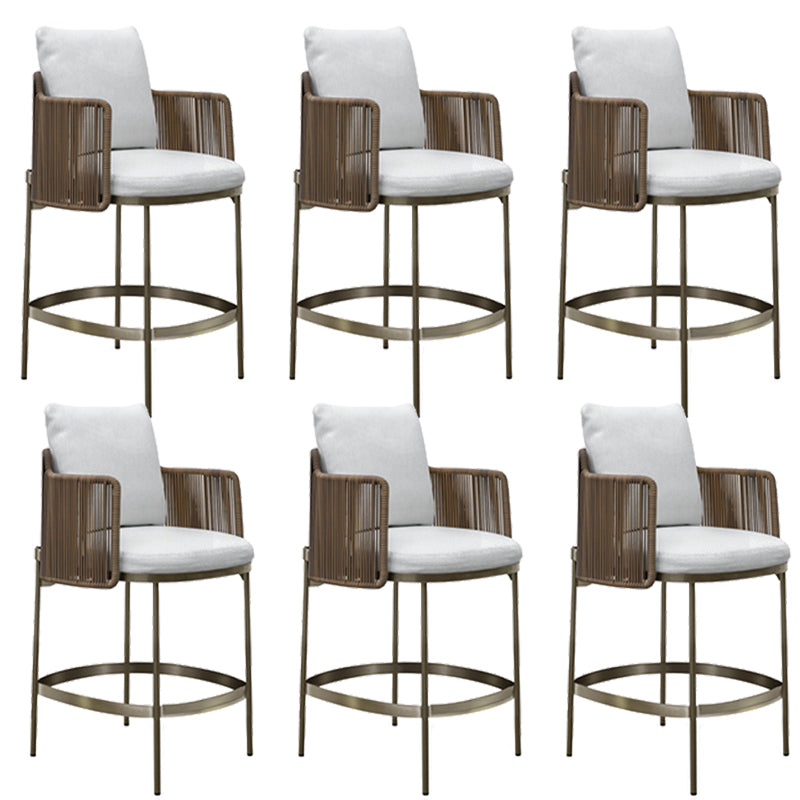 Indoor Living Room Bar Stool Upholstered Bar Stool with Footrest