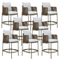Indoor Living Room Bar Stool Upholstered Bar Stool with Footrest