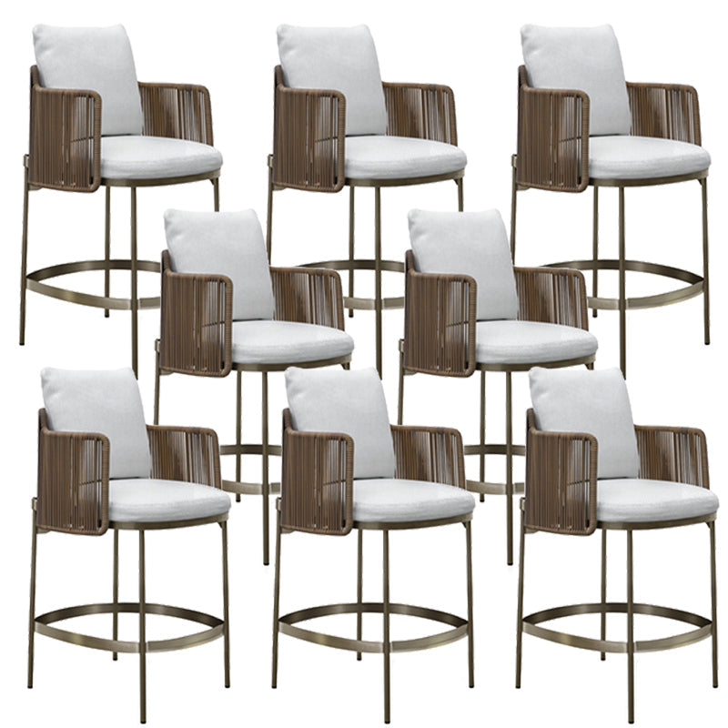 Indoor Living Room Bar Stool Upholstered Bar Stool with Footrest