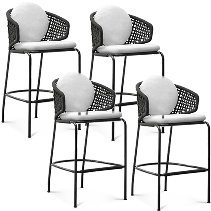 Indoor Living Room Bar Stool Upholstered Bar Stool with Footrest