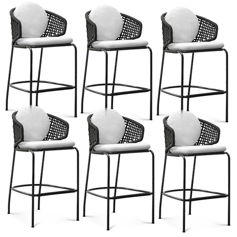 Indoor Living Room Bar Stool Upholstered Bar Stool with Footrest