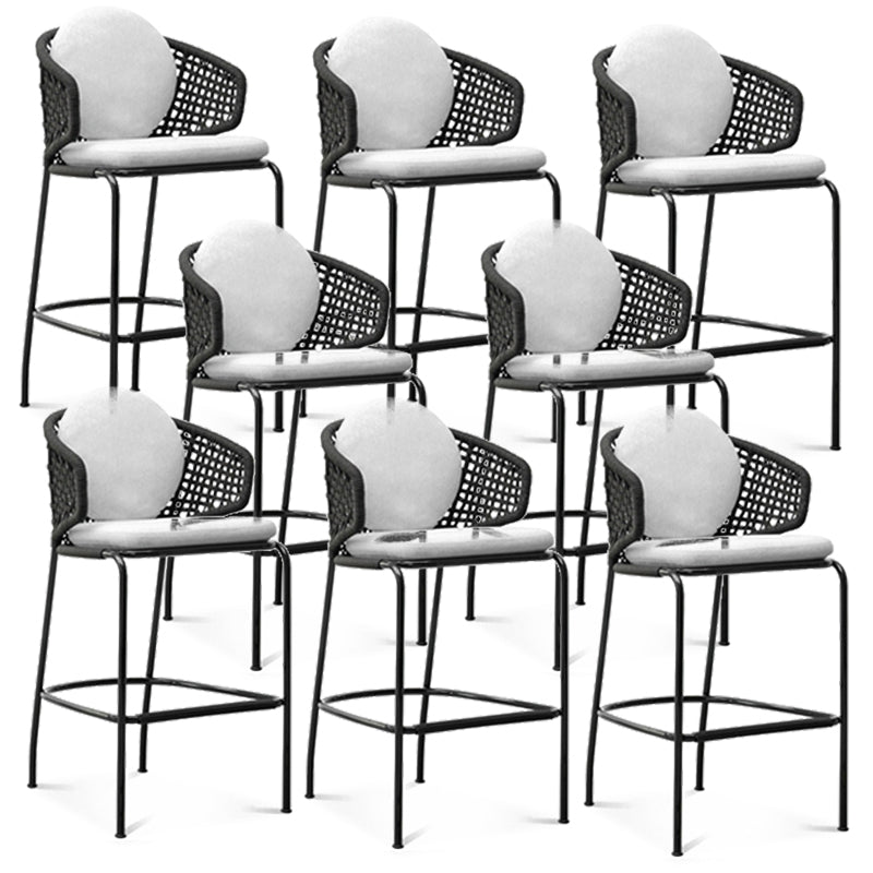 Indoor Living Room Bar Stool Upholstered Bar Stool with Footrest