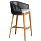 Indoor Living Room Bar Stool Upholstered Bar Stool with Footrest