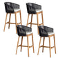 Indoor Living Room Bar Stool Upholstered Bar Stool with Footrest