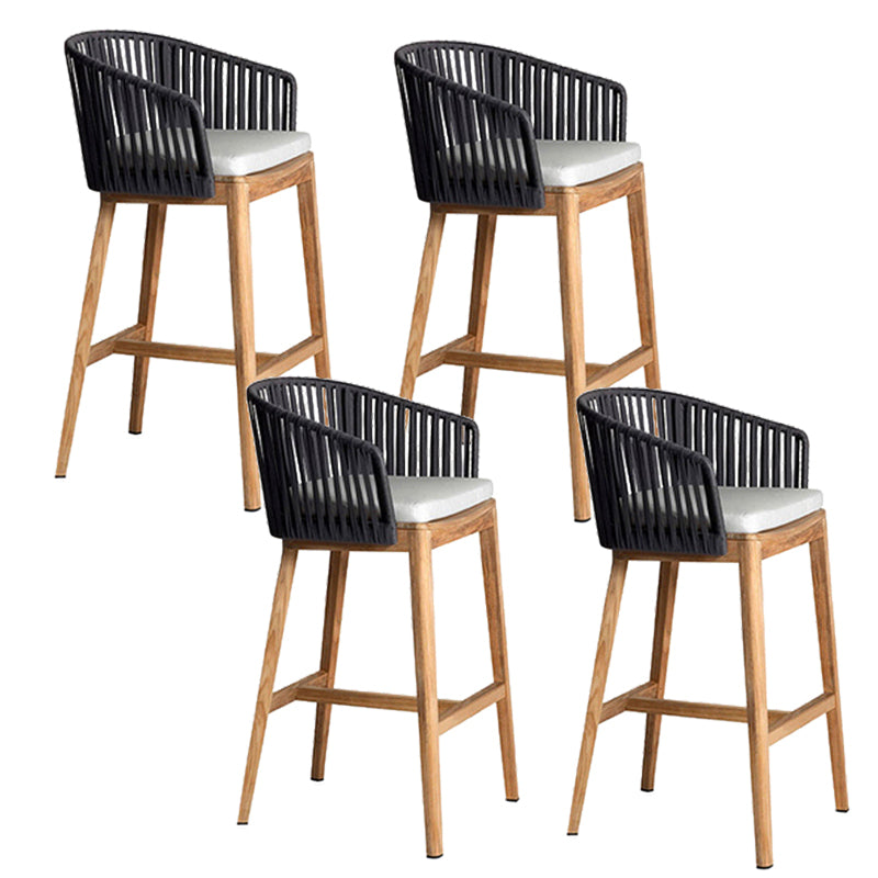 Indoor Living Room Bar Stool Upholstered Bar Stool with Footrest