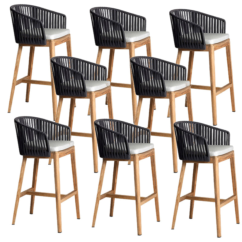 Indoor Living Room Bar Stool Upholstered Bar Stool with Footrest
