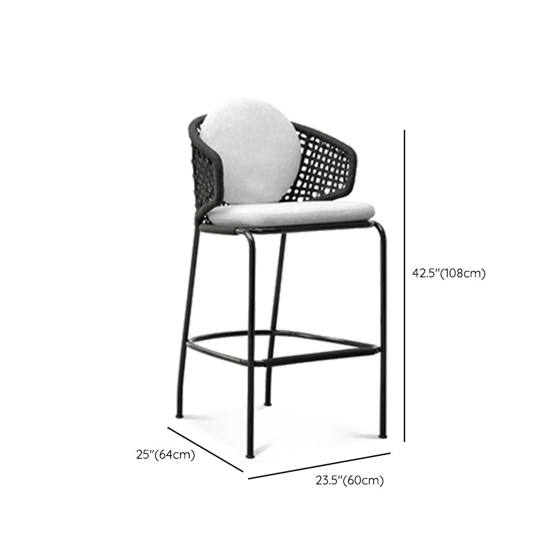 Indoor Living Room Bar Stool Upholstered Bar Stool with Footrest