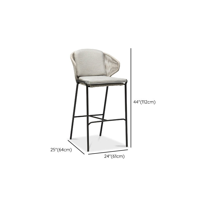 Indoor Living Room Bar Stool Upholstered Bar Stool with Footrest