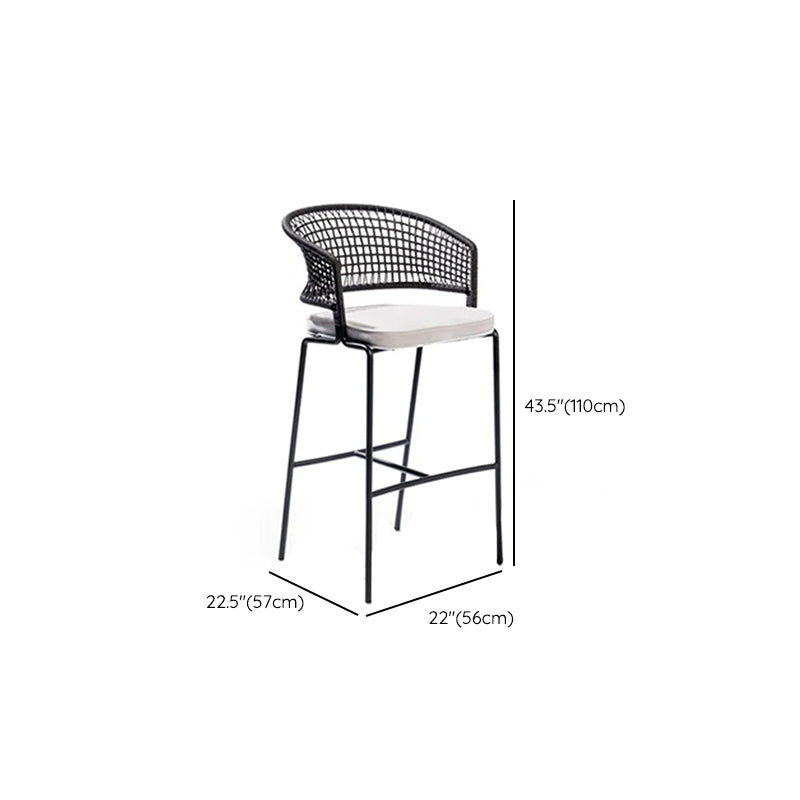 Indoor Living Room Bar Stool Upholstered Bar Stool with Footrest