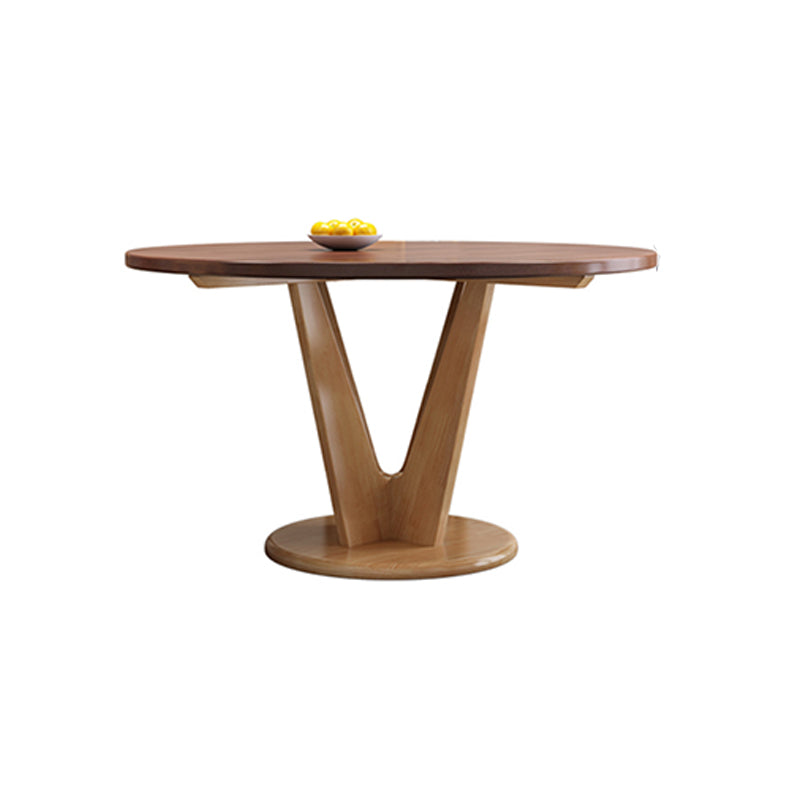 Table à manger ronde en bois moderne, base en bois d'hévéa pour salle à manger