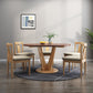 Table à manger ronde en bois moderne, base en bois d'hévéa pour salle à manger