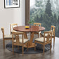 Table à manger ronde en bois moderne, base en bois d'hévéa pour salle à manger