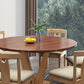 Table à manger ronde en bois moderne, base en bois d'hévéa pour salle à manger