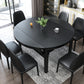 Modern Stone Scalable Dining Table Solid Wood Leg for Dining Room Clearhalo 'Dining Tables & Seating' 'Dining Tables' 'dining_table' 'furn' 'furn_dining_table' 'Furniture' 'Kitchen & Dining Furniture' 7454332