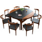 Modern Stone Scalable Dining Table Solid Wood Leg for Dining Room Clearhalo 'Dining Tables & Seating' 'Dining Tables' 'dining_table' 'furn' 'furn_dining_table' 'Furniture' 'Kitchen & Dining Furniture' 7454333