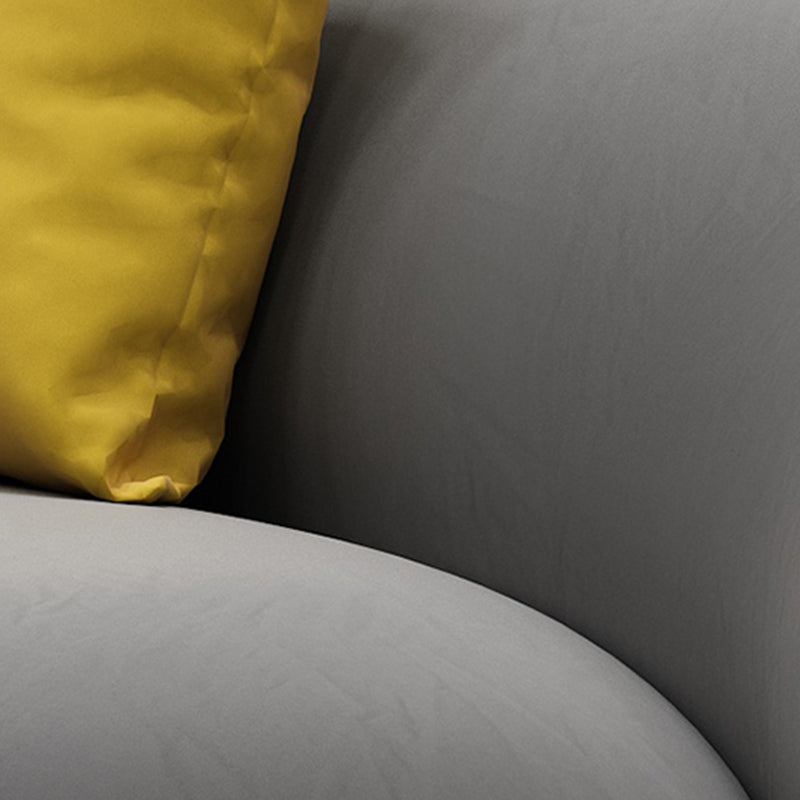 Scandinavian 24.8" H Solid Color Velvet Slope Arm Sofa For Living Room Clearhalo 'furn' 'furn_sofas' 'Furniture' 'Living Room Furniture' 'Sofa' 'sofas' 7454500