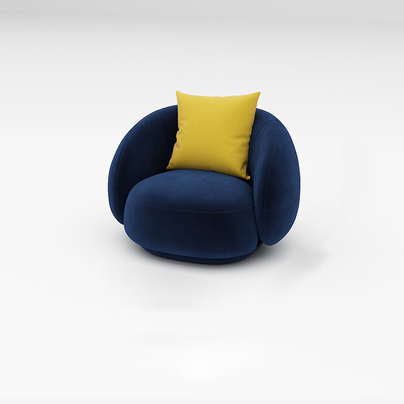 Scandinavian 24.8" H Solid Color Velvet Slope Arm Sofa For Living Room 35"L x 29.5"W x 24"H Blue Clearhalo 'furn' 'furn_sofas' 'Furniture' 'Living Room Furniture' 'Sofa' 'sofas' 7454503