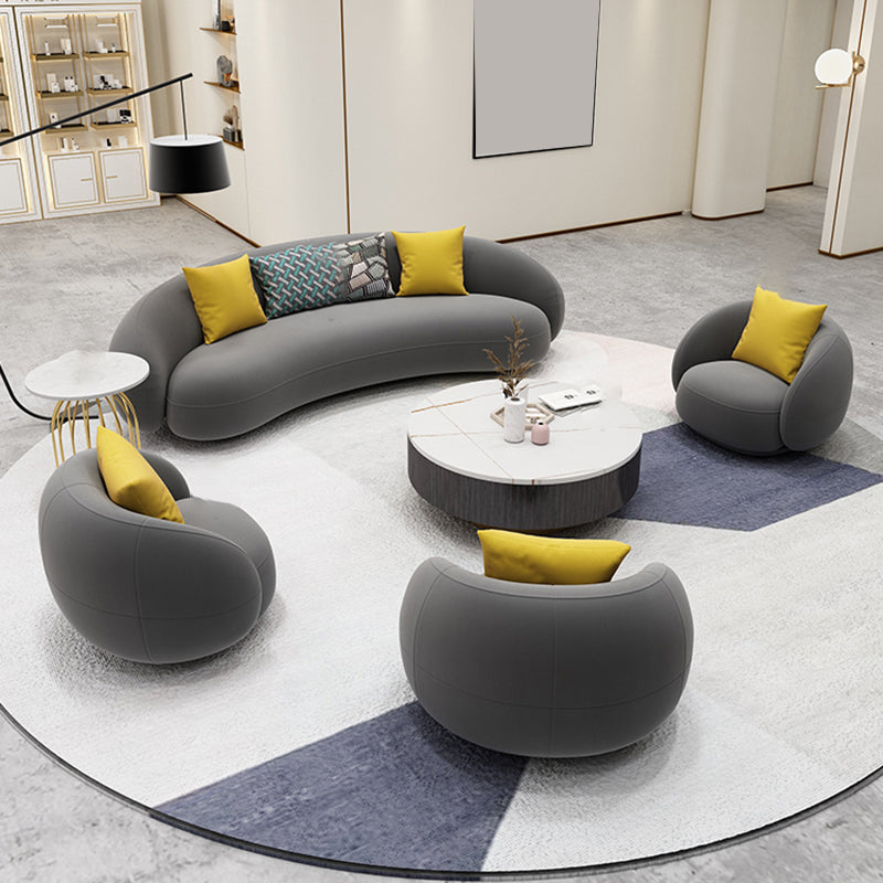 Scandinavian 24.8" H Solid Color Velvet Slope Arm Sofa For Living Room Clearhalo 'furn' 'furn_sofas' 'Furniture' 'Living Room Furniture' 'Sofa' 'sofas' 7454505