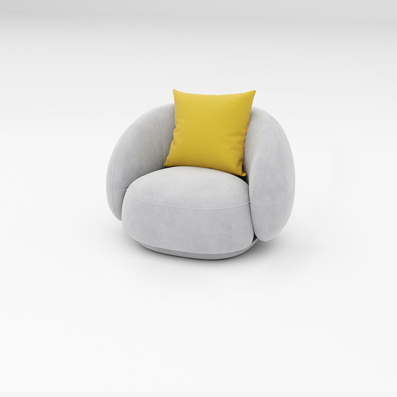 Scandinavian 24.8" H Solid Color Velvet Slope Arm Sofa For Living Room 35"L x 29.5"W x 24"H Light Gray Clearhalo 'furn' 'furn_sofas' 'Furniture' 'Living Room Furniture' 'Sofa' 'sofas' 7454509