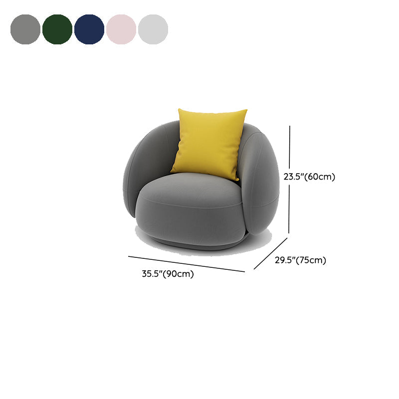 Scandinavian 24.8" H Solid Color Velvet Slope Arm Sofa For Living Room Clearhalo 'furn' 'furn_sofas' 'Furniture' 'Living Room Furniture' 'Sofa' 'sofas' 7454517