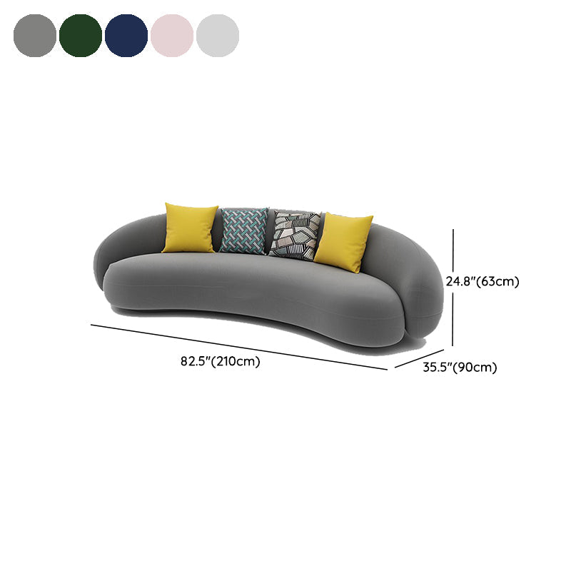 Scandinavian 24.8" H Solid Color Velvet Slope Arm Sofa For Living Room Clearhalo 'furn' 'furn_sofas' 'Furniture' 'Living Room Furniture' 'Sofa' 'sofas' 7454519