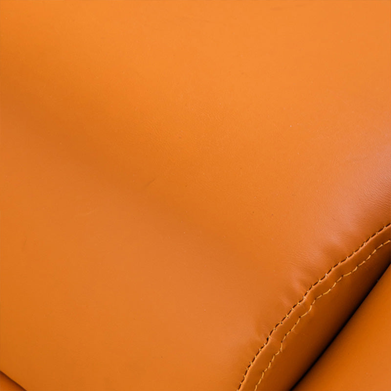 Tufted Back Lounge Chair Leather Ottoman Set with Gold Tone Legs