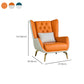 Tufted Back Lounge Chair Leather Ottoman Set with Gold Tone Legs
