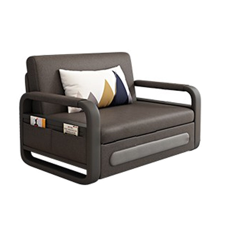 Square Arms Convertible Sofas Folding Faux Leather Sleeper Sofa 43"L x 31"W x 33"H Clearhalo 'furn' 'furn_futons' 'Furniture' 'Futons & Daybeds' 'Futons' 'Living Room Furniture' 7454568