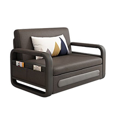 Square Arms Convertible Sofas Folding Faux Leather Sleeper Sofa 43"L x 31"W x 33"H Clearhalo 'furn' 'furn_futons' 'Furniture' 'Futons & Daybeds' 'Futons' 'Living Room Furniture' 7454568