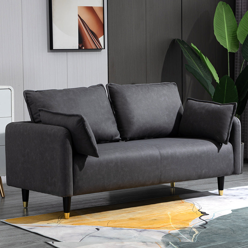 Coupchure à bois massif canapé carré de salon de salon avec oreillers