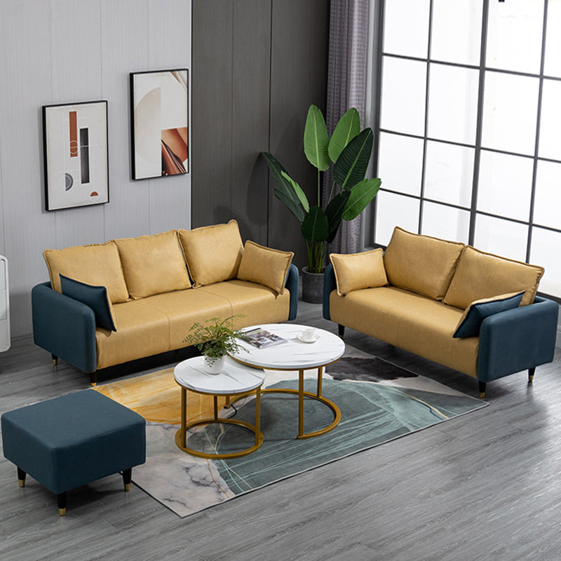 Coupchure à bois massif canapé carré de salon de salon avec oreillers