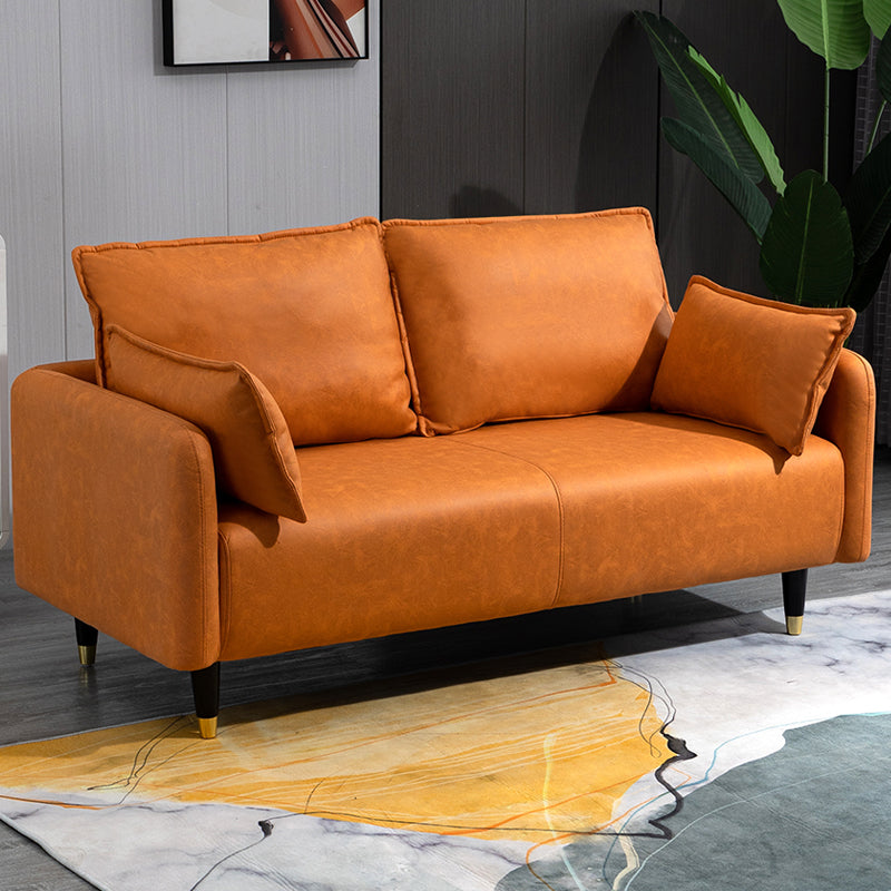 Coupchure à bois massif canapé carré de salon de salon avec oreillers