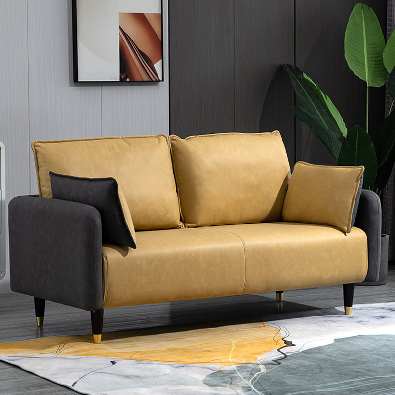 Coupchure à bois massif canapé carré de salon de salon avec oreillers