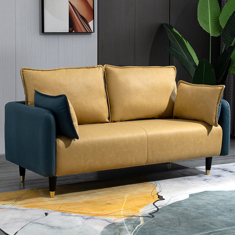 Coupchure à bois massif canapé carré de salon de salon avec oreillers