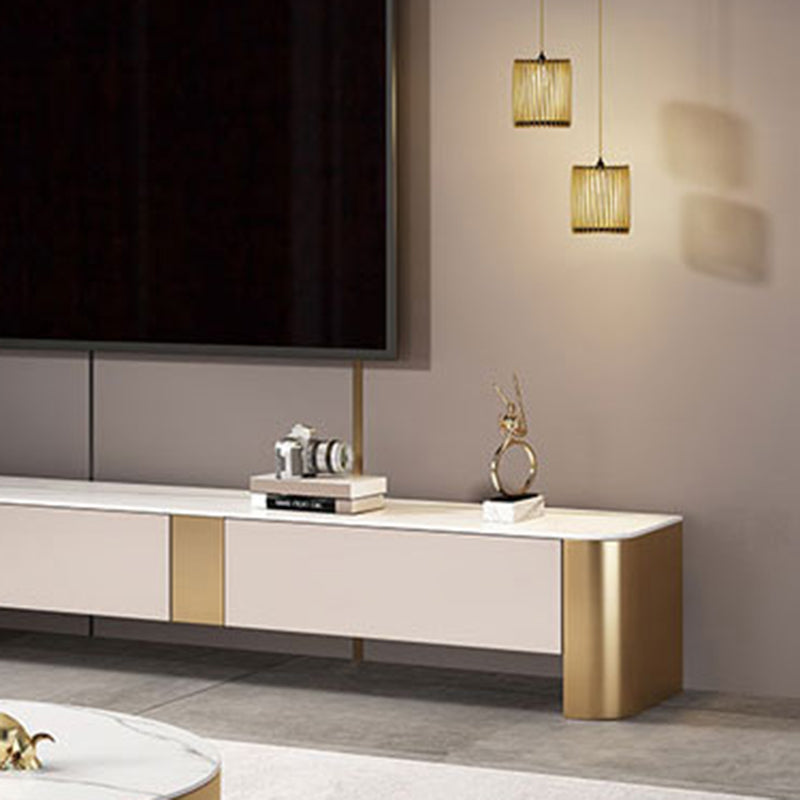 Glam TV Console Stone Enclosed Storage Media Console with Drawers for Home Clearhalo 'furn' 'furn_tv_stands_entertainment_centers' 'Furniture' 'Living Room Furniture' 'TV Stands & Entertainment Centers' 'TV Stands & Media Storage Furniture' 'tv_stands_entertainment_centers' 7455782