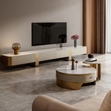 Glam TV Console Stone Media Console Enclosed Storage with 4 Drawers for Home Clearhalo 'furn' 'furn_tv_stands_entertainment_centers' 'Furniture' 'Living Room Furniture' 'TV Stands & Entertainment Centers' 'TV Stands & Media Storage Furniture' 'tv_stands_entertainment_centers' 7455796