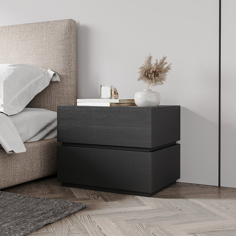 Night table de chevet de lit moderne en bois table de chevet de table avec 2 tiroirs
