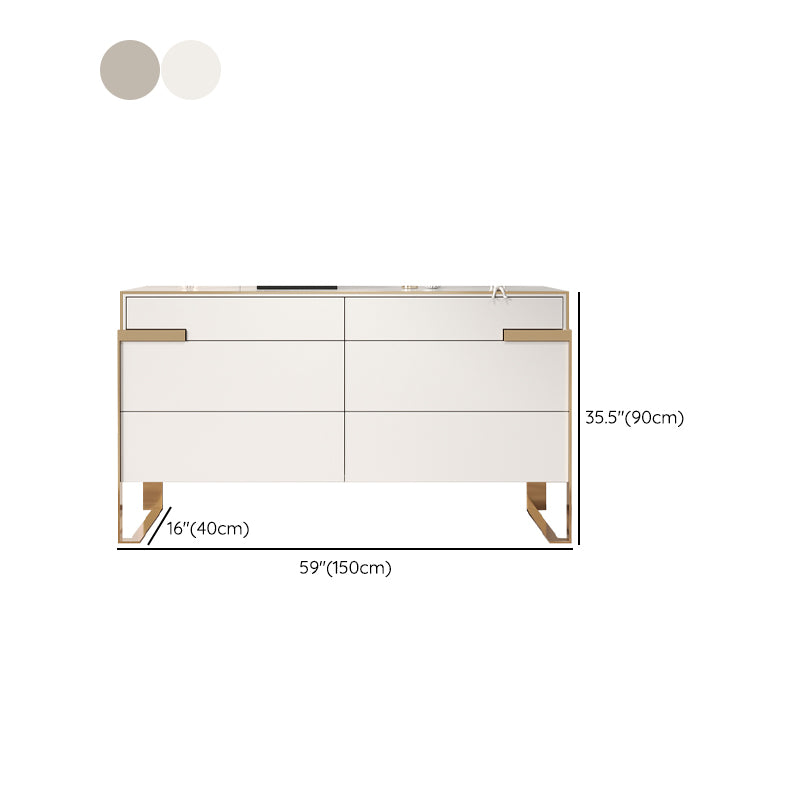 Comenedor de almacenamiento glamorante de estados de madera con 6 cajones