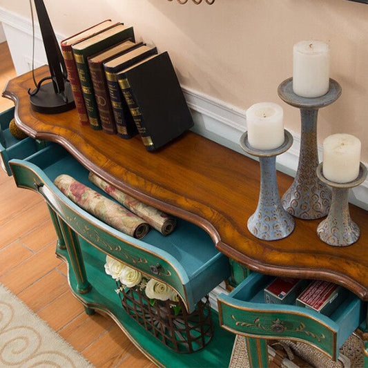 Free Form Shape Contemporary Console Table Green/White/Black Console Sofa Table