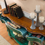 Free Form Shape Contemporary Console Table Green/White/Black Console Sofa Table