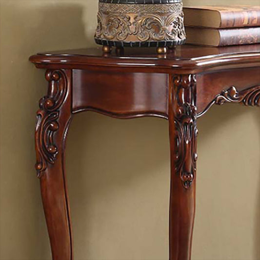 Free Form Shape Contemporary Console Table in Brown Wood Console Sofa Table